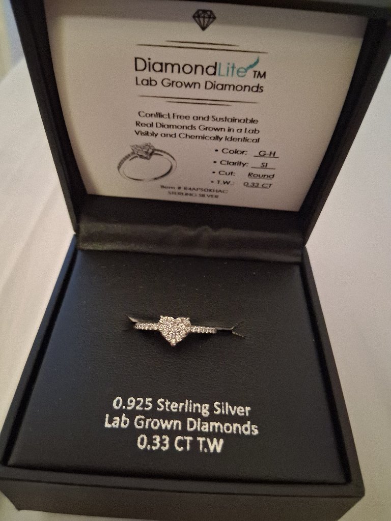 Diamond Heart Ring Lab Created